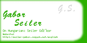 gabor seiler business card